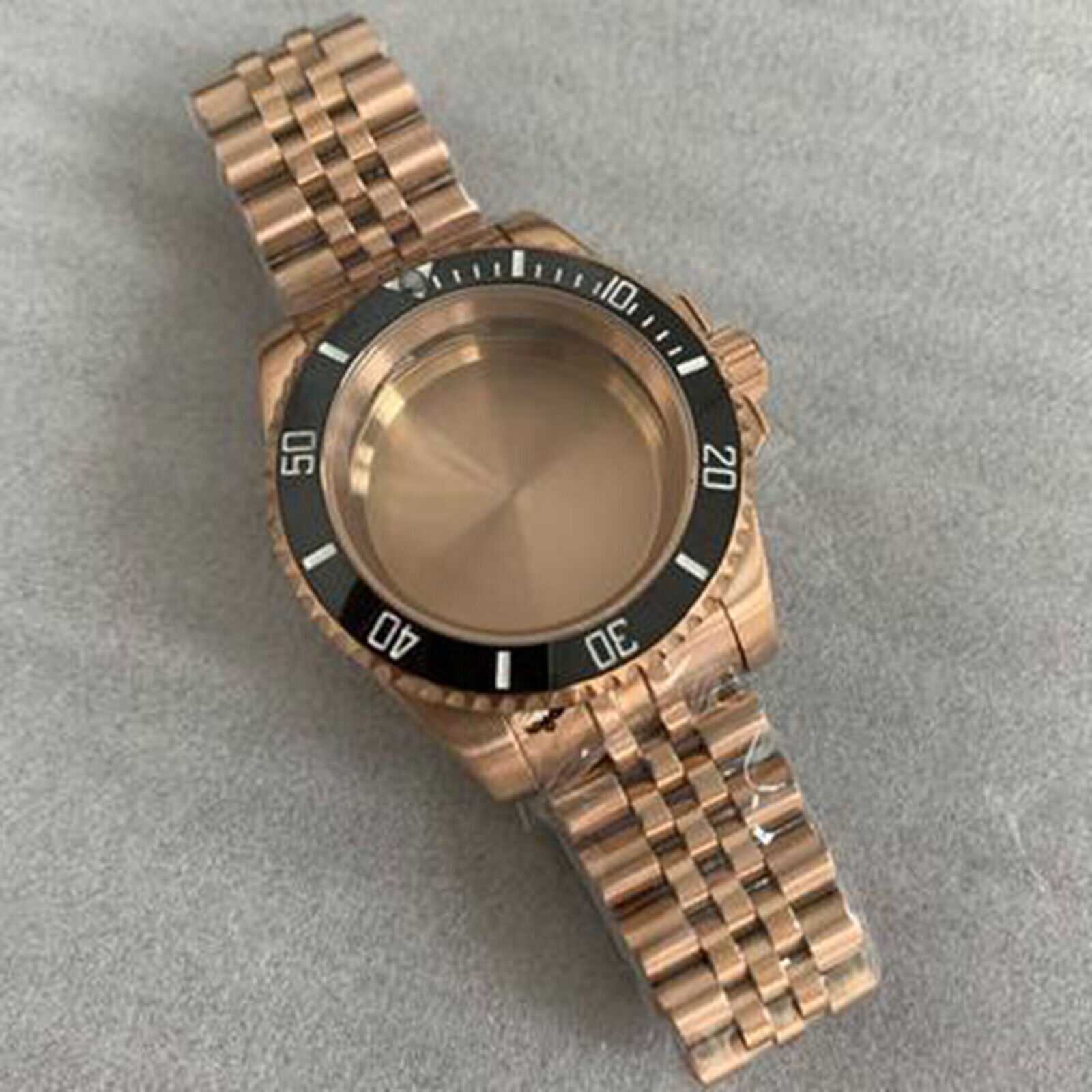 SUB Case + 5 Bead Strap 40mm Sapphire Glass Dense Bottom for NH35/NH36 Movement