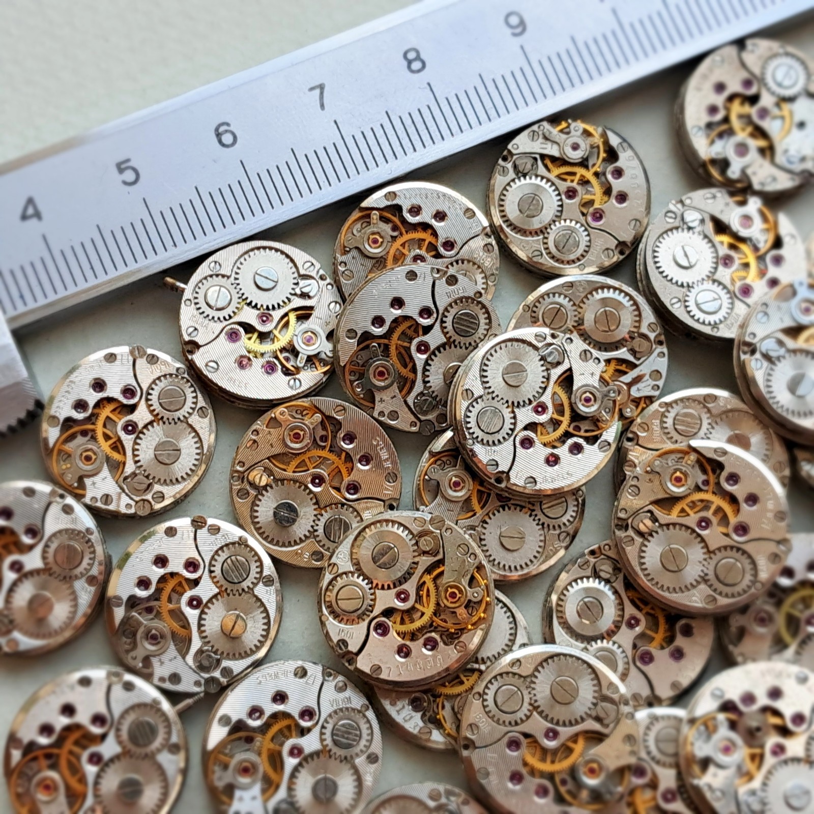 Lot of 10 CHAIKA Watch Movements 16mm USSR | Vintage Mechanical Parts Steampunk