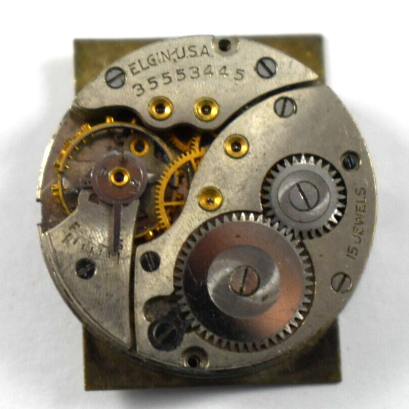 Vintage Elgin Manual Wind 15J 8/0s Wrist Watch Movement lot.fg