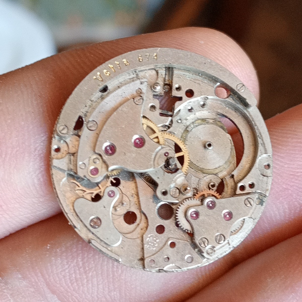 Vetta 674 Base AS 1674, Watch Movement parts. Vintage For Replacement Part