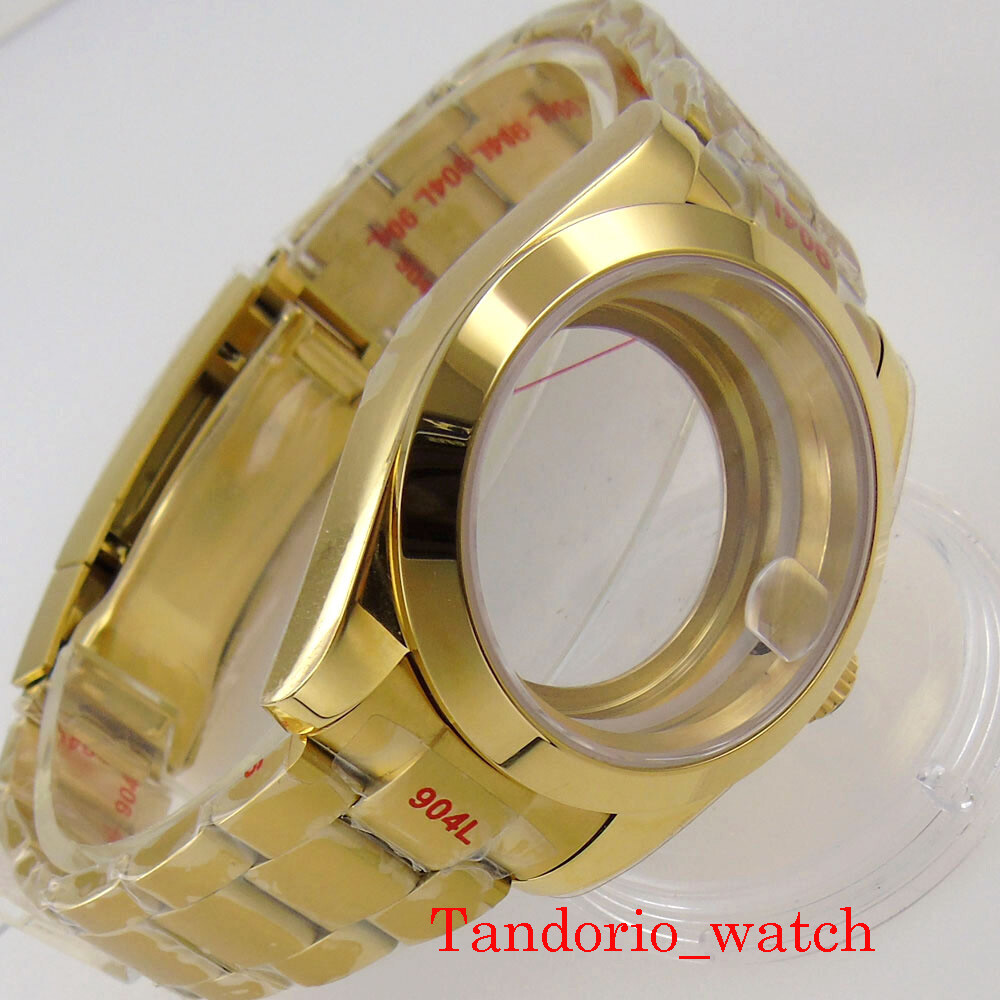 36mm For NH34 NH35 NH36 MIYOTA 8215 Mingzhu Movement Yellow Gold Polished Case