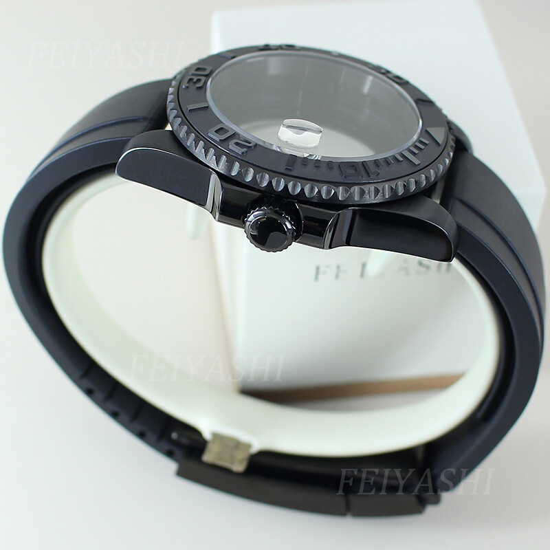 40mm Yacht Watch Case+ubber Strap Sapphire Glass For Seiko nh35/36 2824 Movement