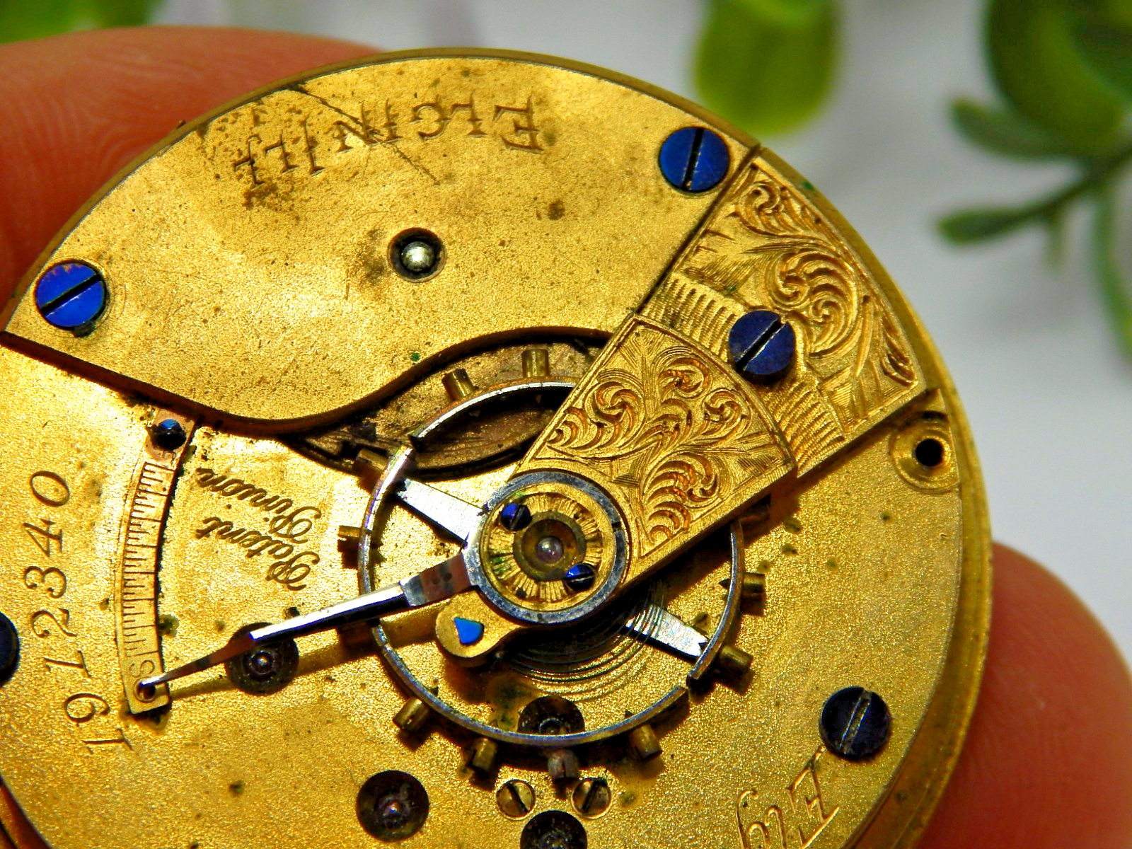 Antique Pocket watch movement Elgin Grade 10 m3 18S 11 Jewel Hunting @ 1886
