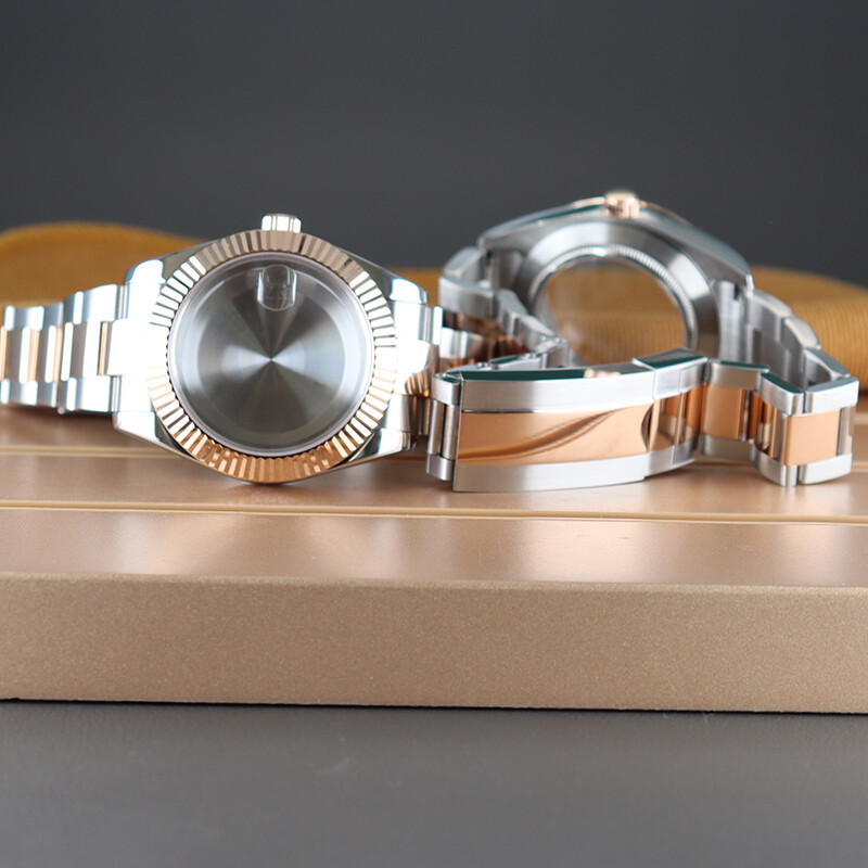 36mm 40mm Couple’s Watch Case Fluted Bezel Date Stainless Strap For NH35 NH36/38