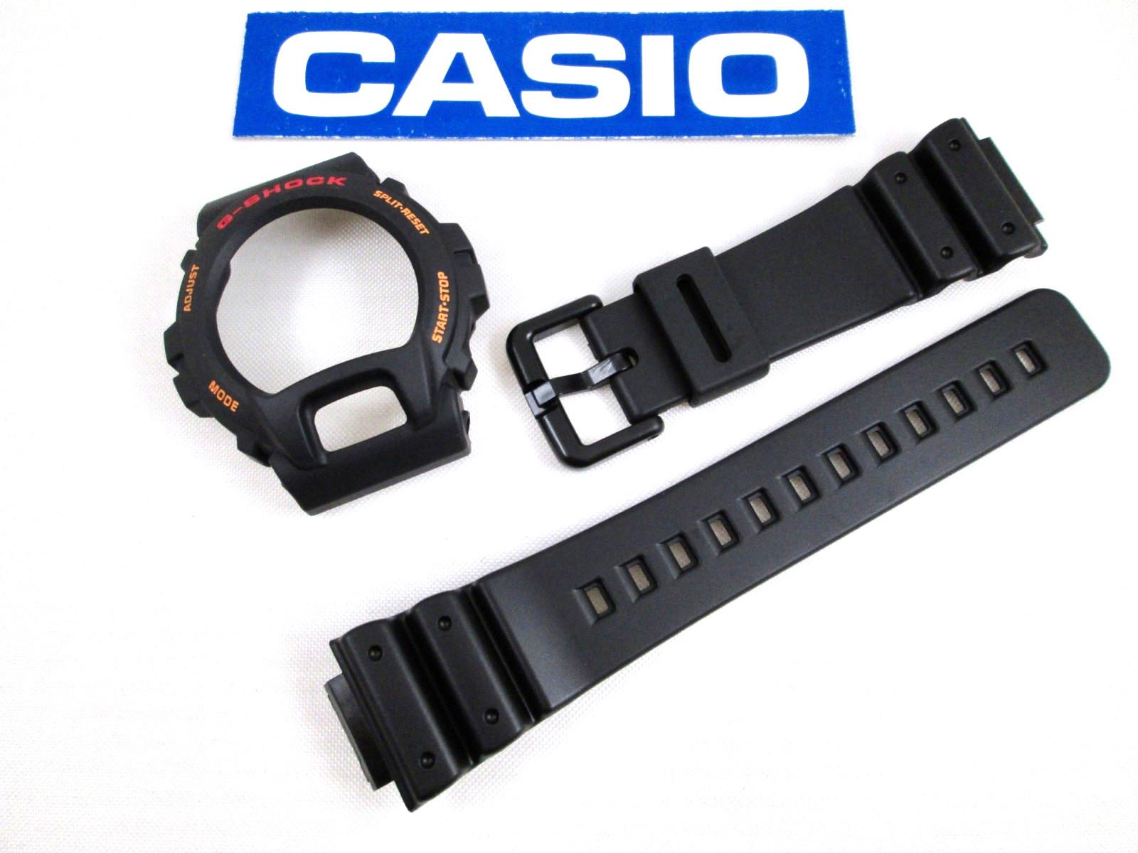 Genuine Casio G-Shock DW-6600G DW6600G black resin watch band and bezel set