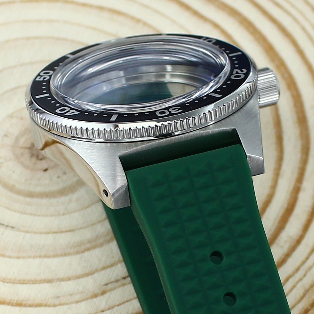 Sapphire Modify 62MAS Mod 40mm Watch Case+Rubber Strap For Seiko NH35 34 NH36 38