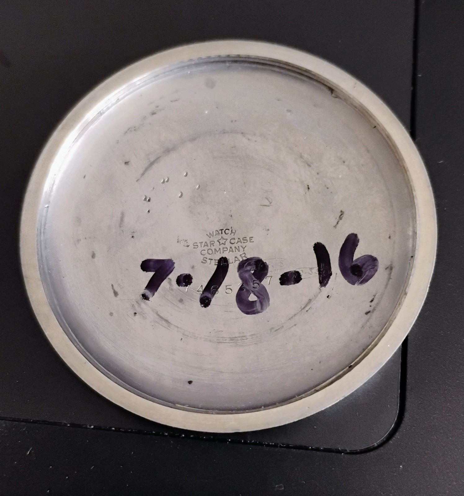 WATCH STAR CASE CO. STELLAR NO. 7465357 CASE ONLY 1916 ANTIQUE (R3D)