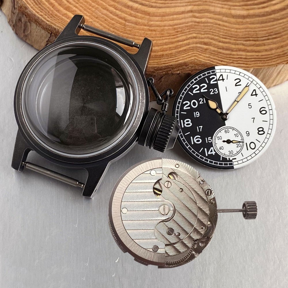 29mm Black White Watch Dial 20ATM Diving Steel 36mm Watch Case For ST1701 Movt