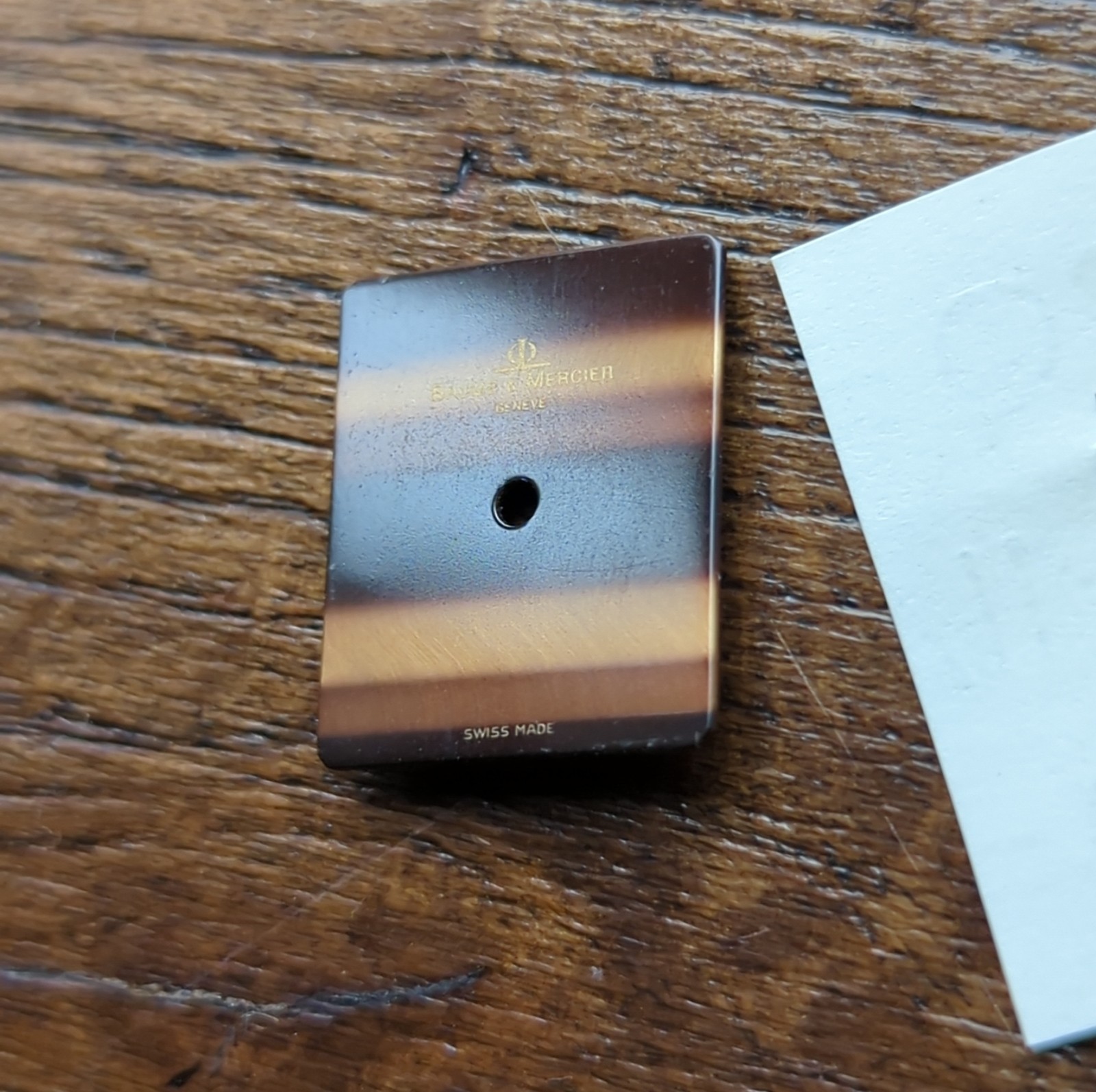 Baume & Mercier Ladies Tiger Eye Watch Dial Part & 18k Gold Hands (AS12)