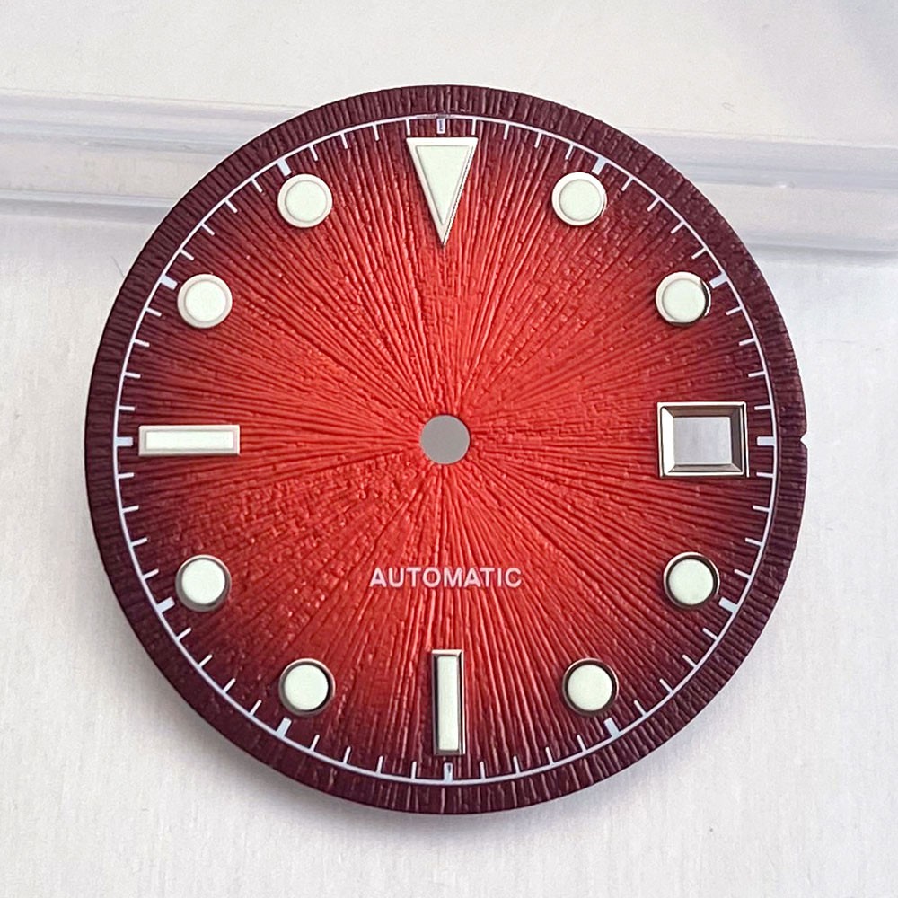 New 29mm Lume Sunburst Black Blue Green Red Watch Dial Hand Set Fit Miyota 8215