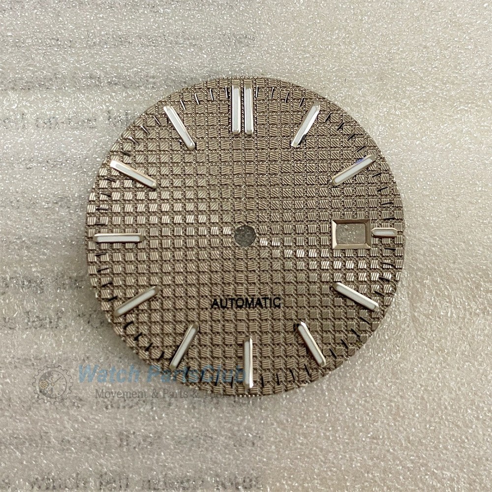 31.8mm Grid Green Luminous Calendar Watch Dial Fit NH35 NH36 Movement