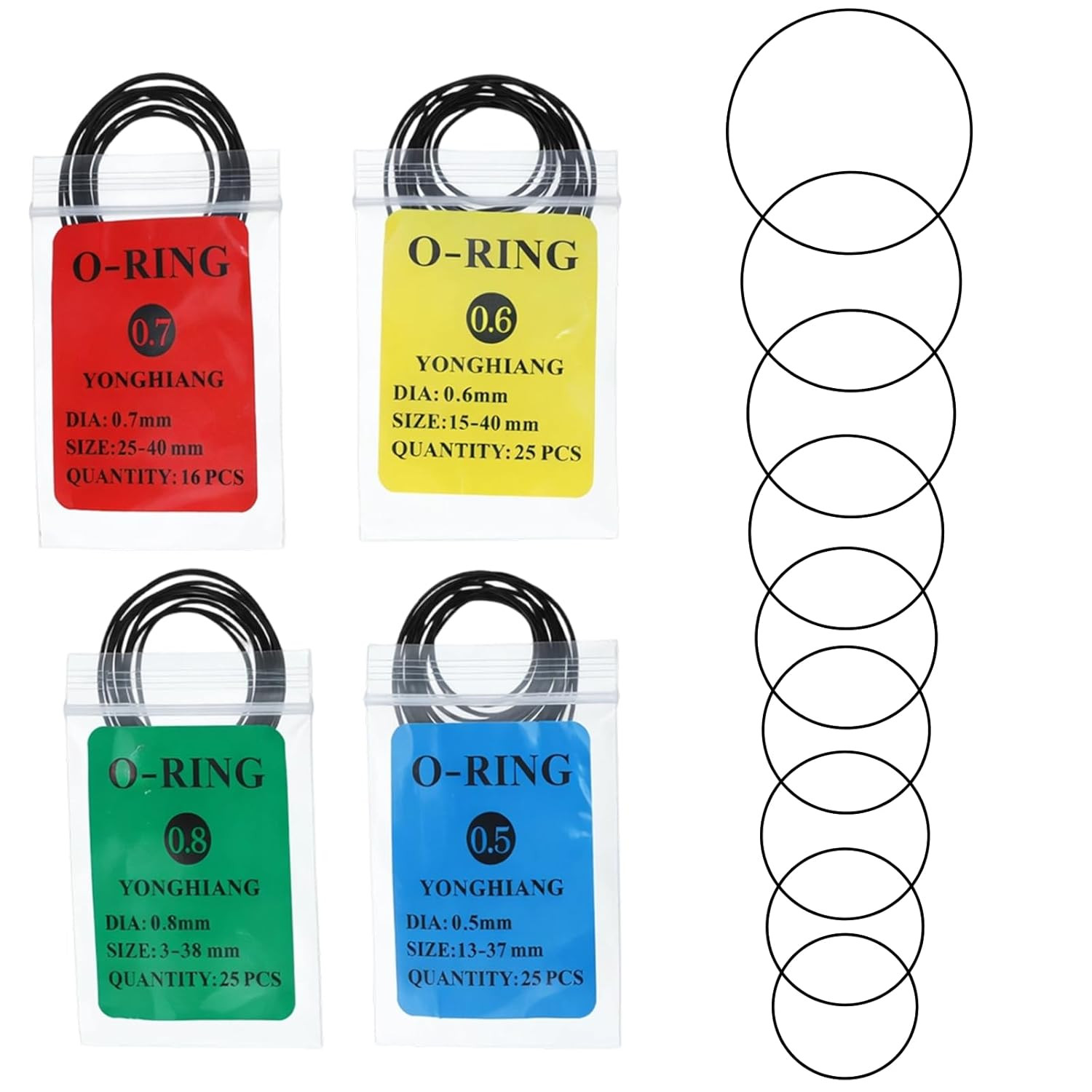 80Pcs O Ring Watch Gasket Set, 0.5/0.6/0.7/0.8 Mm Waterproof Rubber Watch Seal