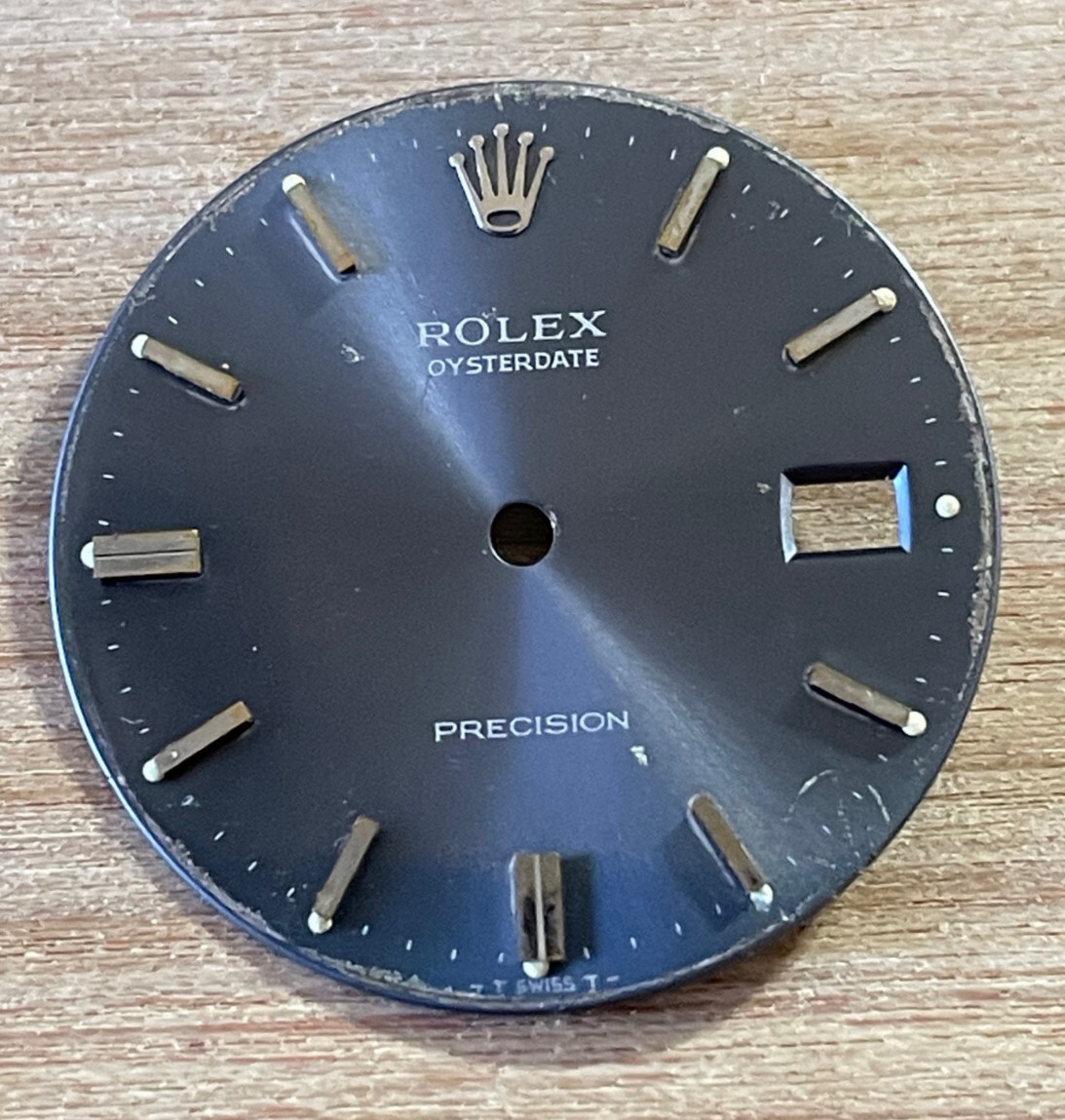 Vintage Rolex Oysterdate Precision Watch Dial for 6694 Gray Blue