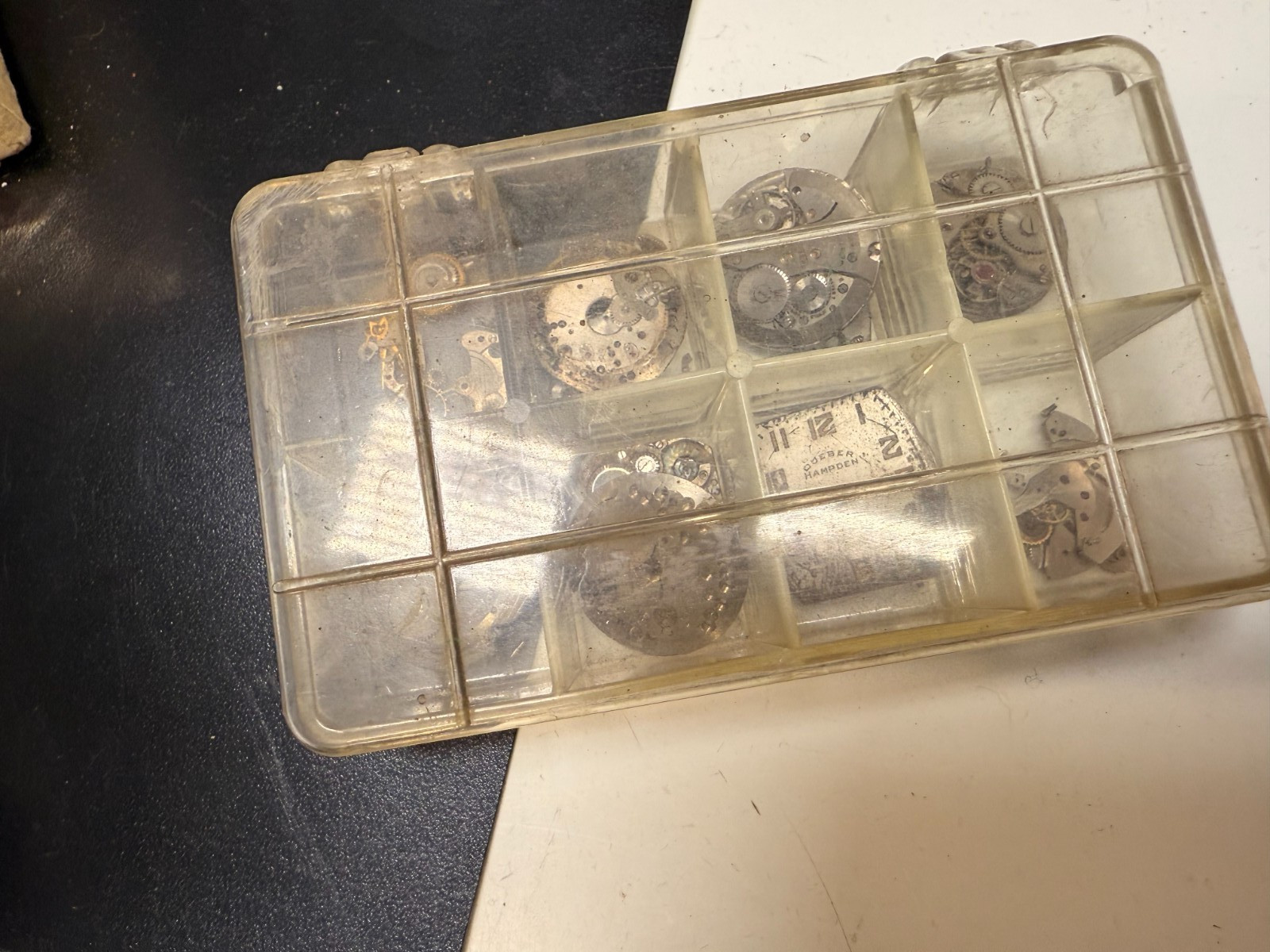 Vintage 1960’s 70’s Watch Movement Plate PARTS LOT Elgin Hampden Gear Crown