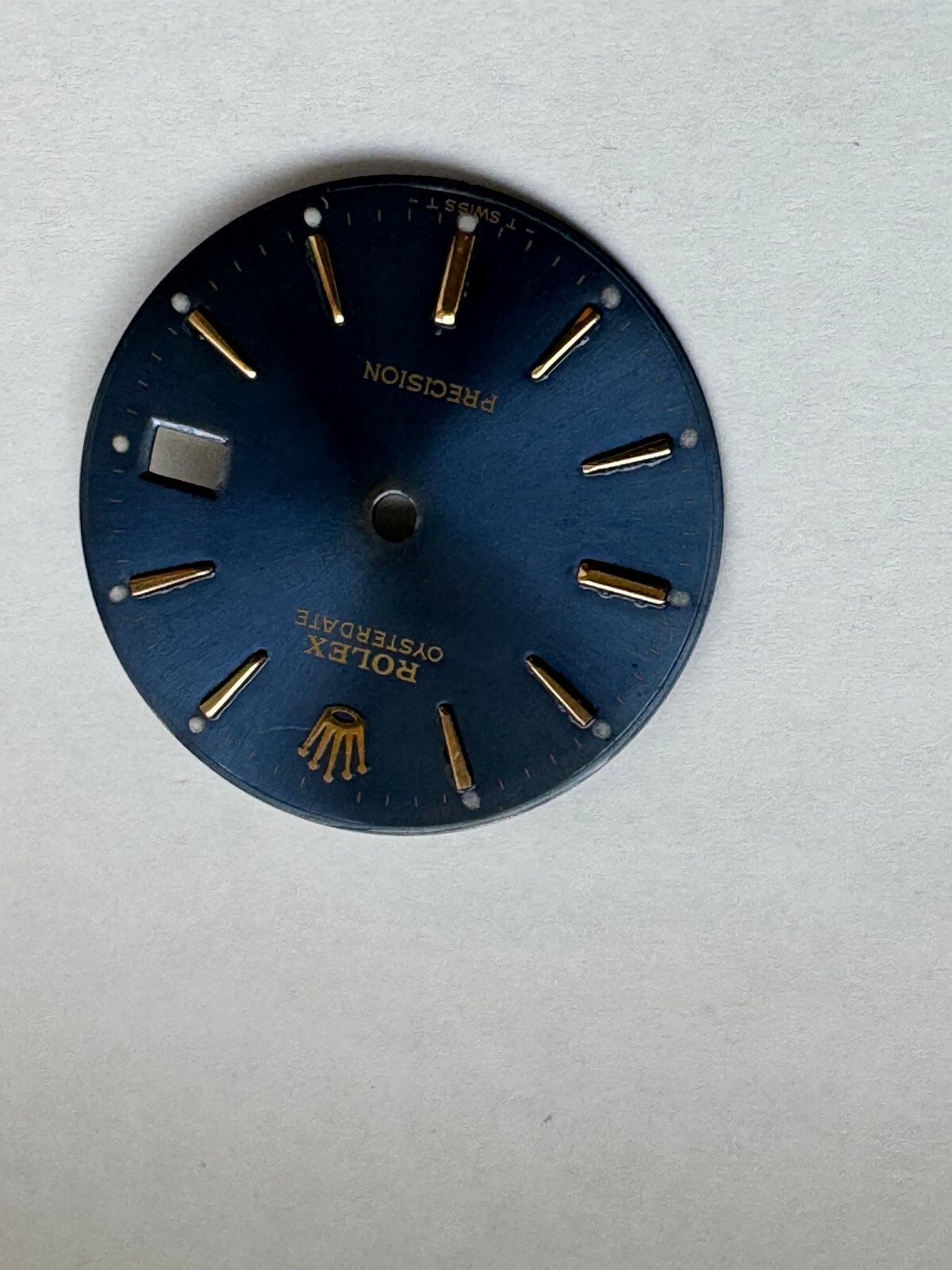 GENUINE ROLEX 27.75MM OYSTER DATE PRECISION BLUE DIAL W/ GOLD MARKERS NICE SHAPE