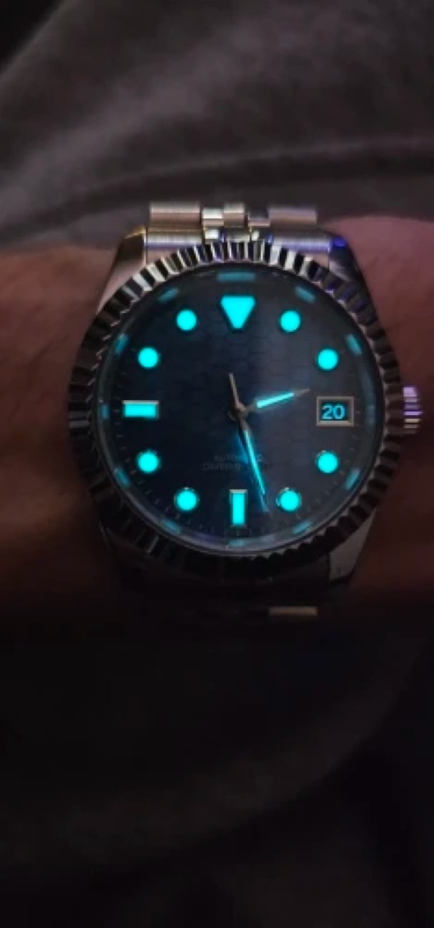 Watch Hands Set Green Blue Lume for NH35 NH36 NH34 Movement SKX007 Mod Pointers