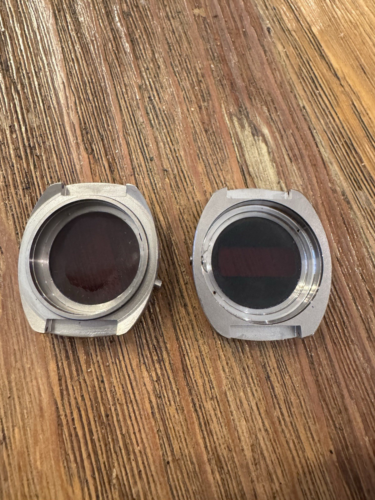 Lot Of 2 Vintage Benrus Red LED Men’s Watch Case Parts/Repair