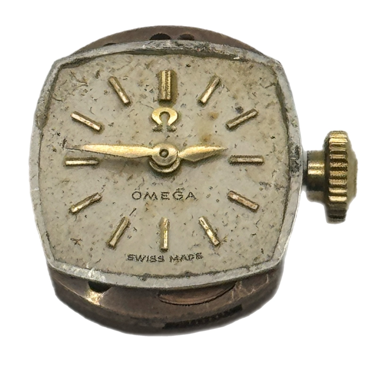 Omega 17J Manual Wind Watch Movement Dial Case Spares Repair Swiss Vintage Parts