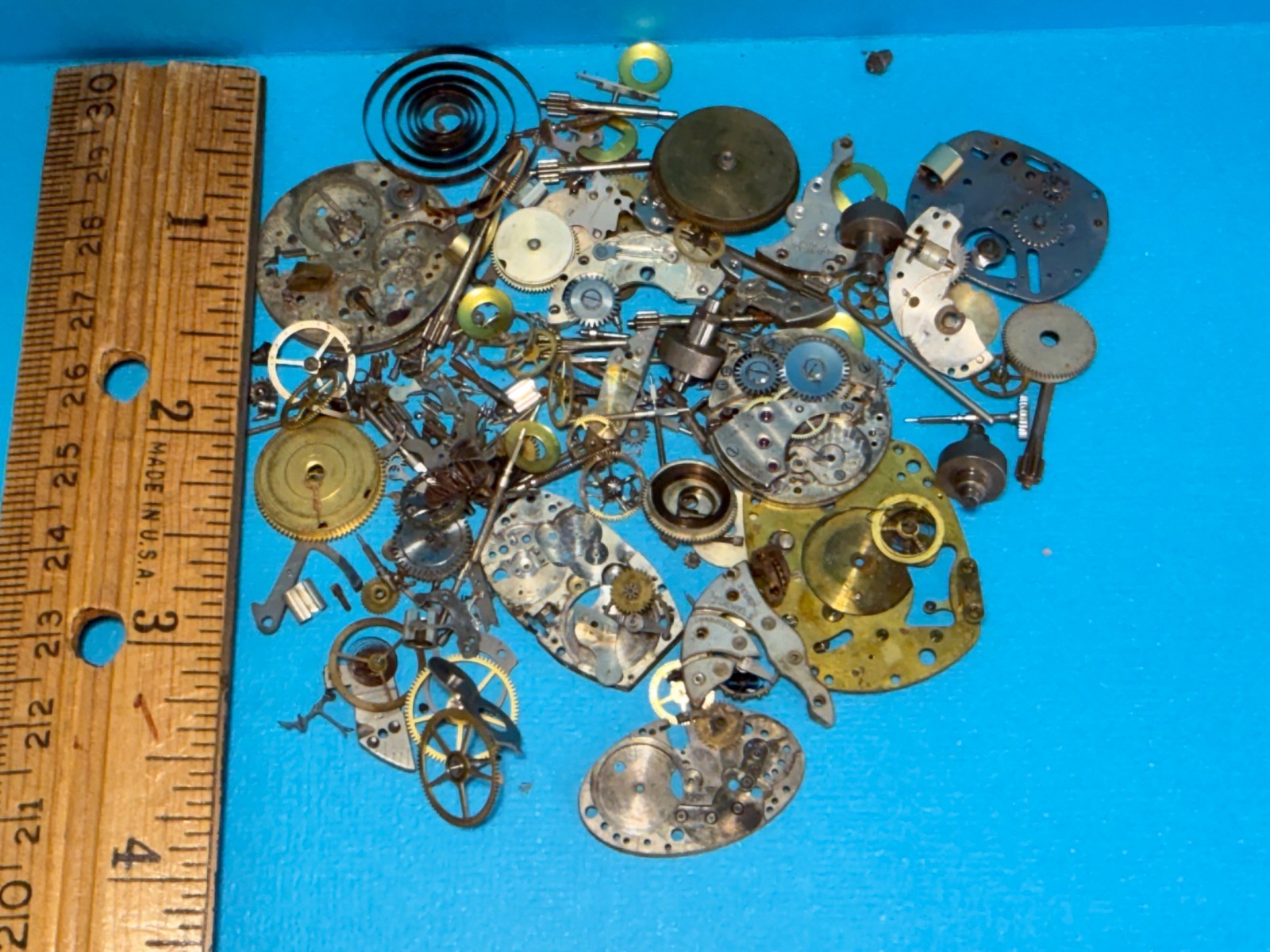 49 Grams VTG Watch Parts Steampunk Wheels Gear Movements Watchmakers Art Lot E