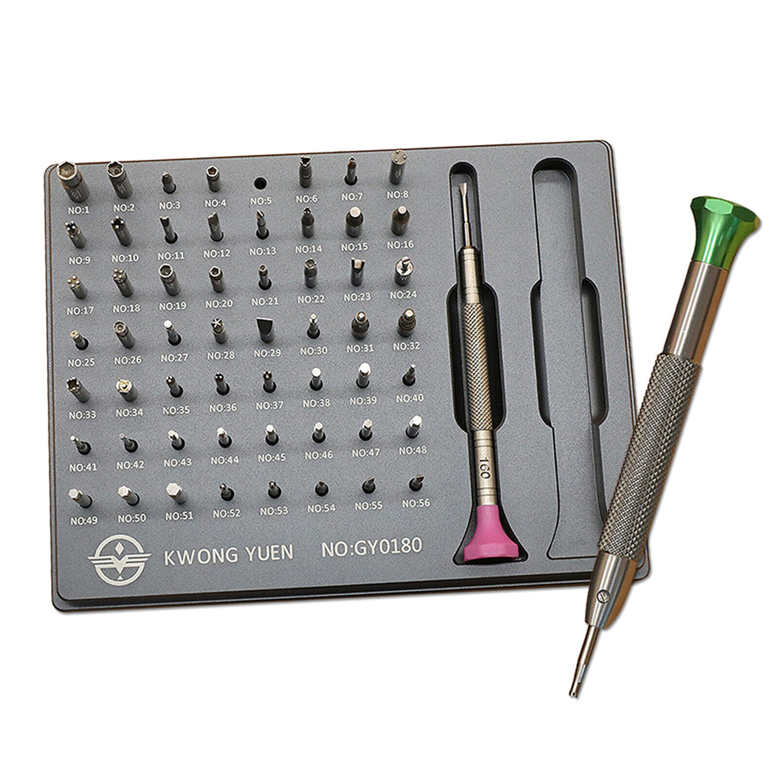New Watchmakers Assortment Of 56 Tips Stainless Steel Watch Screwdriver Set.