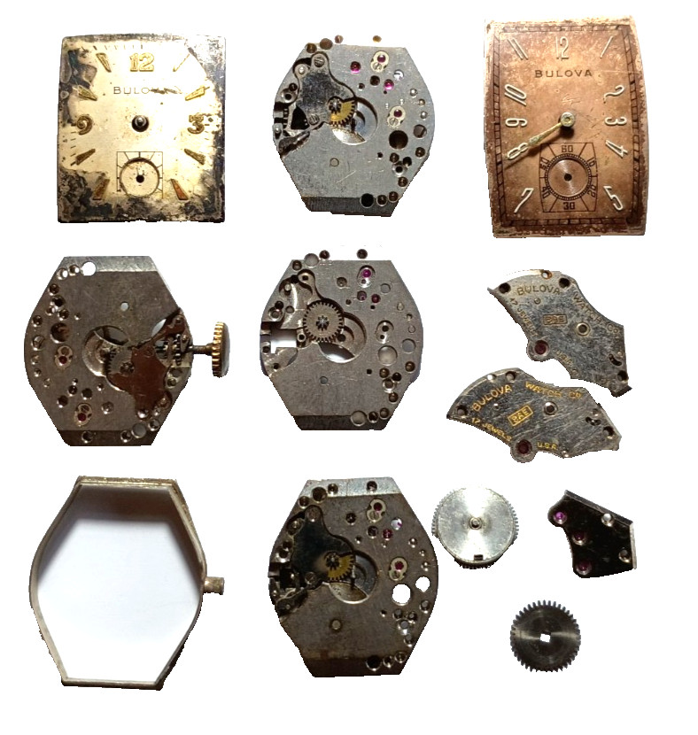Bulova 8AE Watch Parts Lot Watchmaker partial movements