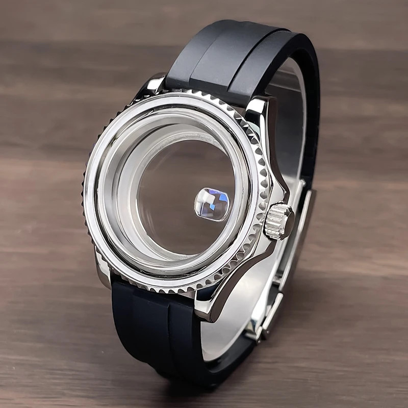 40mm NH35 Watch Case YM Sub GMT Rotating Bezel Rubber Strap Sapphire NH36
