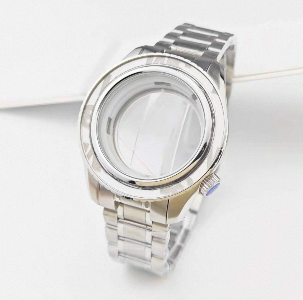 NH34 Case 44mm GS Tai Chi Circle Sapphire Case BGW9 Lume for NH35/NH34 Movements
