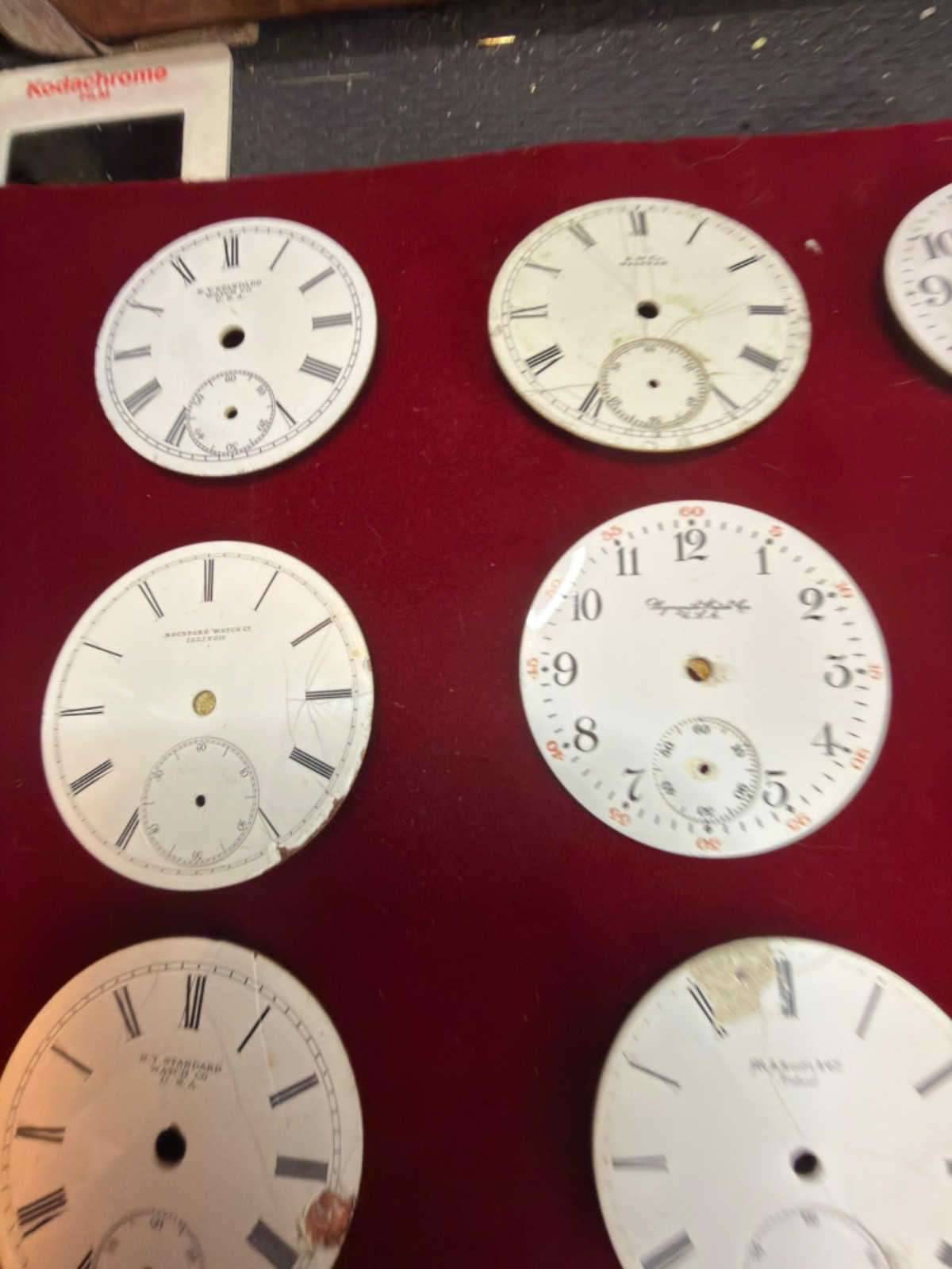 Lot of 124 Pocket watch dials, Misc sizes and brands: Many different brands