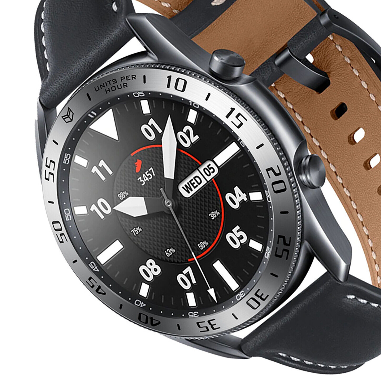 Metal Watch Steel Bezel Ring Circle Adhesive Cover for Samsung Galaxy Watch 3