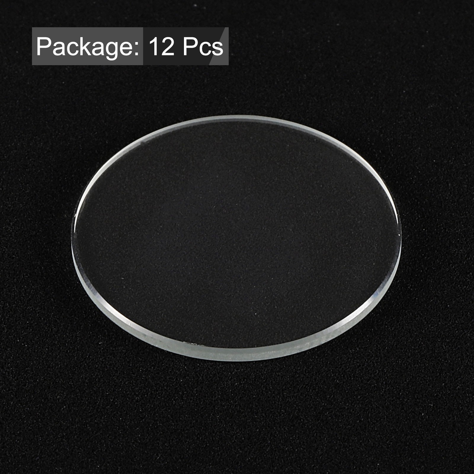 12 Set Watch Crystal Glass Lens 20mm Flat Round Glasses Watch Face Crystals Len