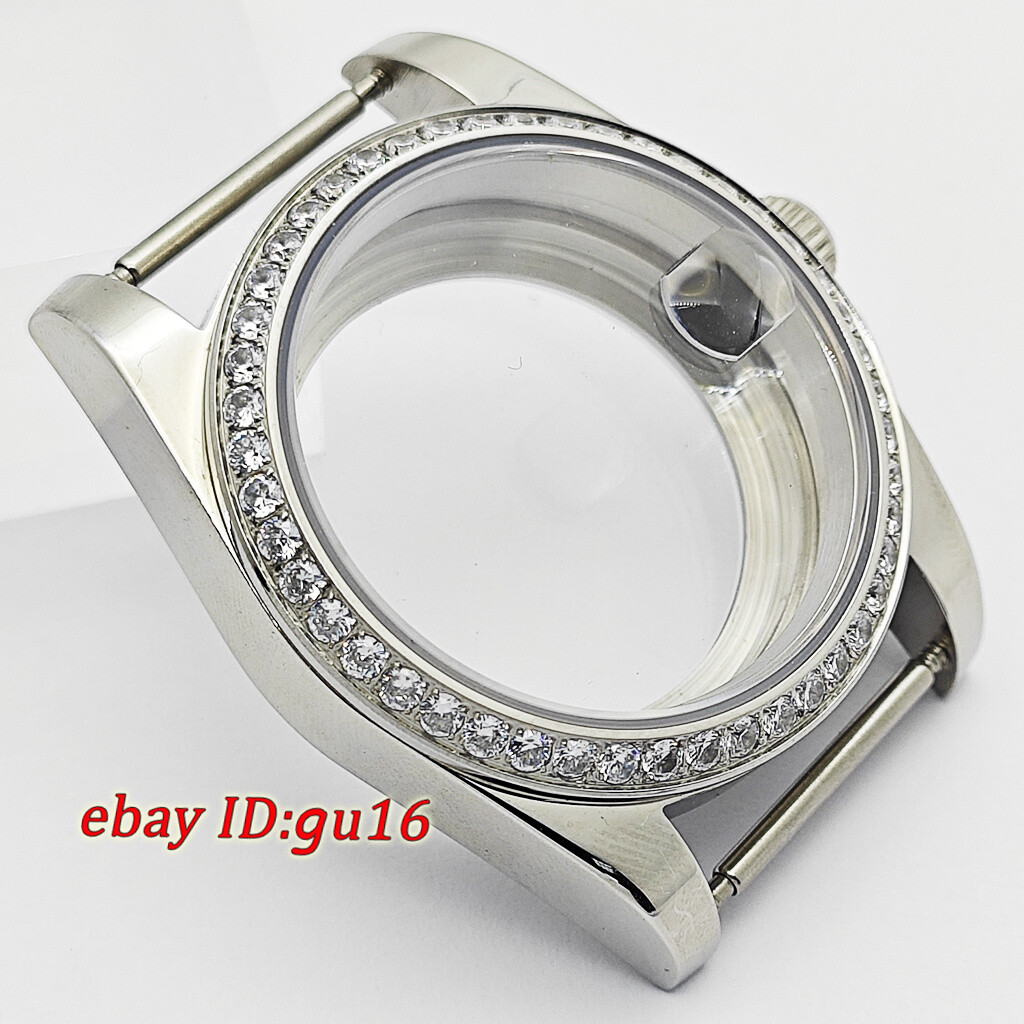 36mm 39mm silver diamond case suitable for NH35 Miyota 8215 ETA 2824/2836 DG2813