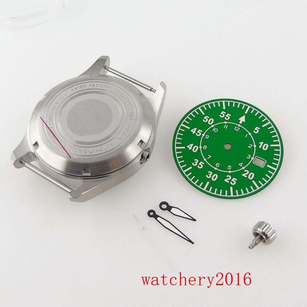 39mm Sapphire Glass Watch Case Dial Hands Fit NH35 Steel or CUSN8 Solid Bronze