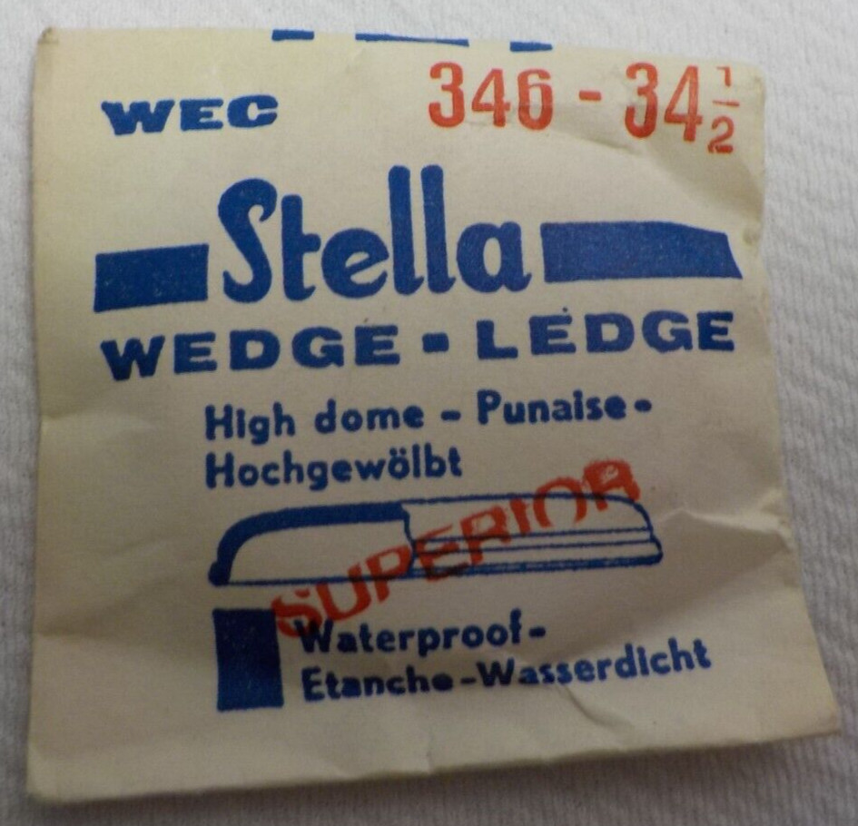 STELLA ROUND WATCH CRYSTAL WATCHMAKER REPLACEMENT PART 346 34 1/2 WEC #211