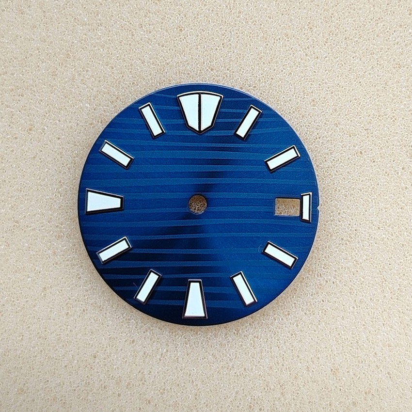 28.5MM Large Studded Sunburst Watch Dial Green Luminous for NH35/NH36 Movement