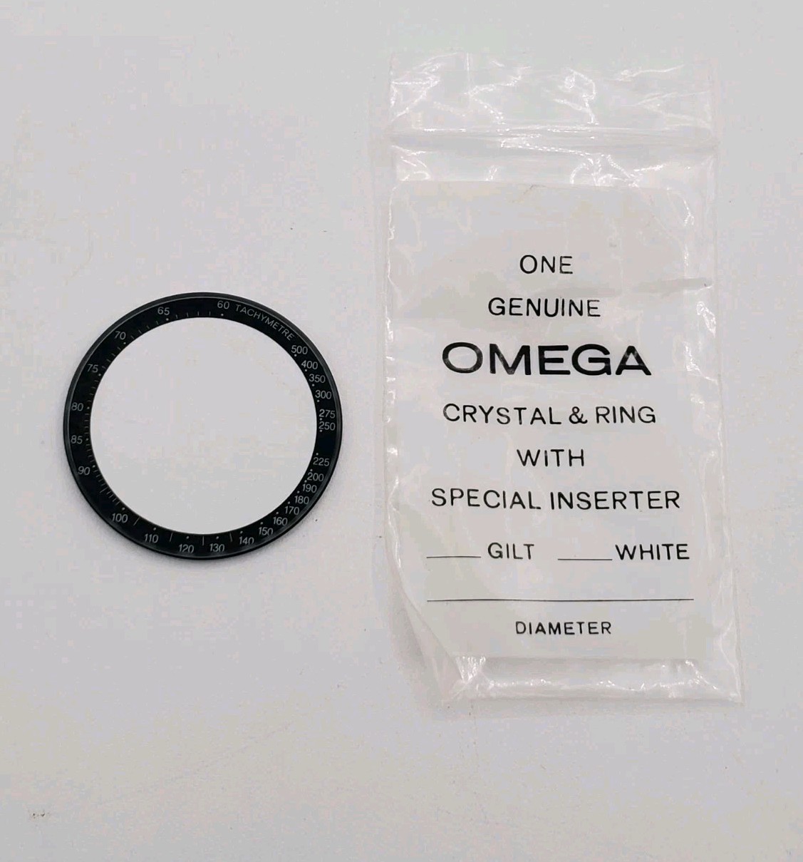 Genuine Omega Speedmaster Crystal With Integrated Tension Ring Flat Profile NOS