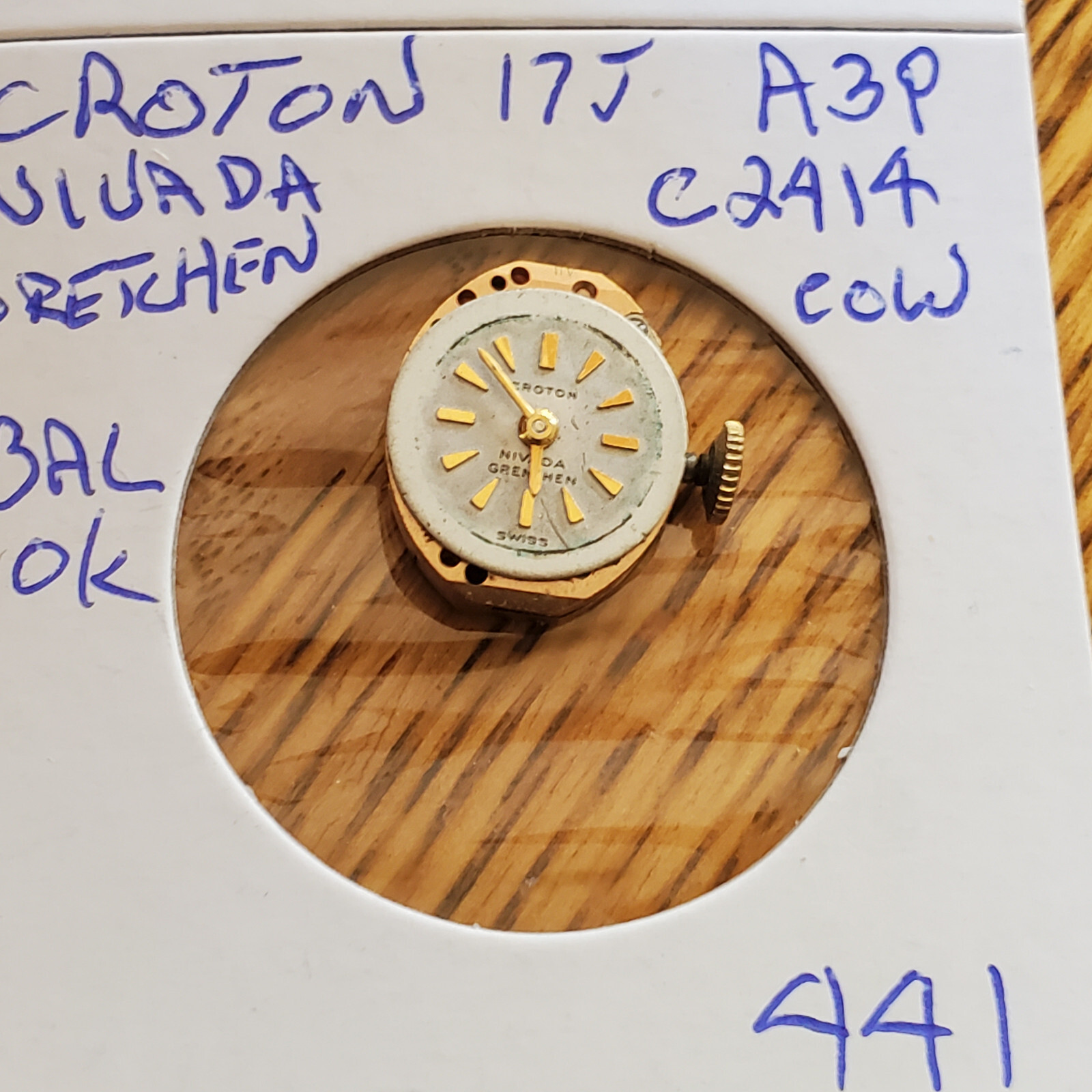 LADIES CROTON 17J A3P C2414 COW WATCH MOVEMENT #441
