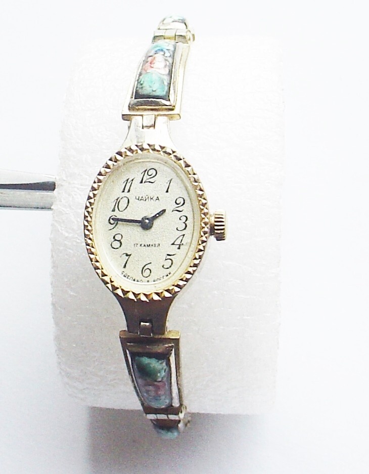 Serviced Ussr Soviet Russian Сhaika (Chajka) Womens Watch Ladie Enamel