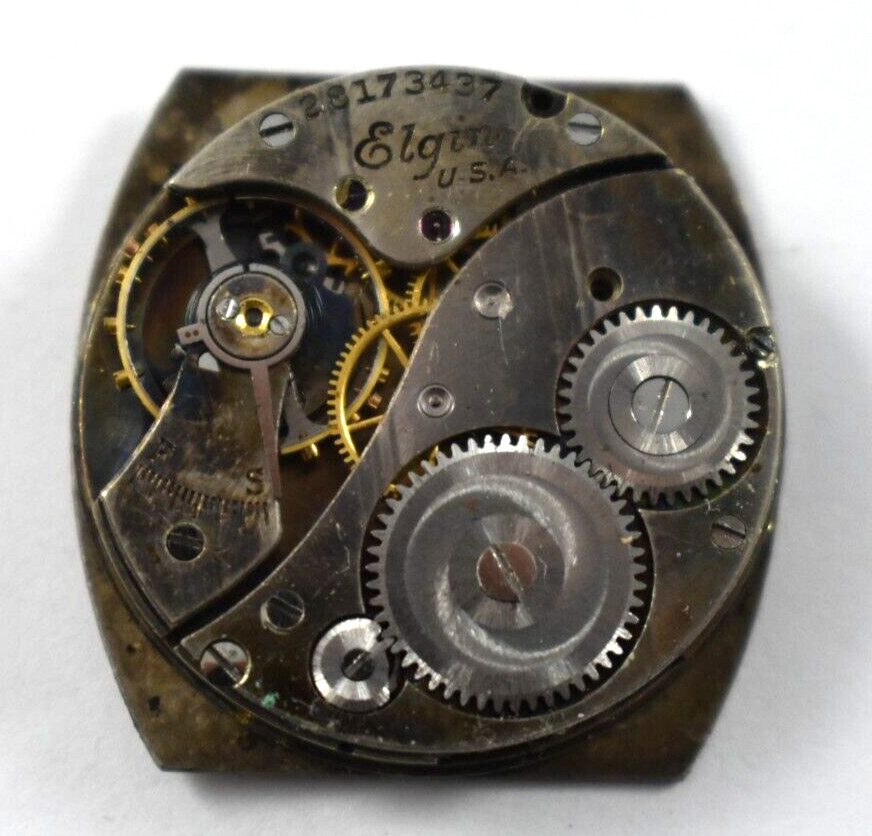 Vintage Elgin Manual Wind 430 6/0s 7J Wrist Watch Movement lot.fh