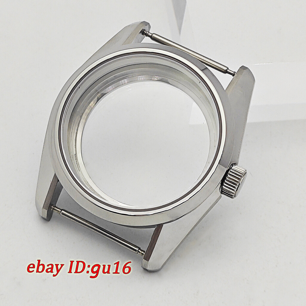 36mm silver watch case stainless ste fit NH35 NH36 ETA2824 PT5000 movement parts