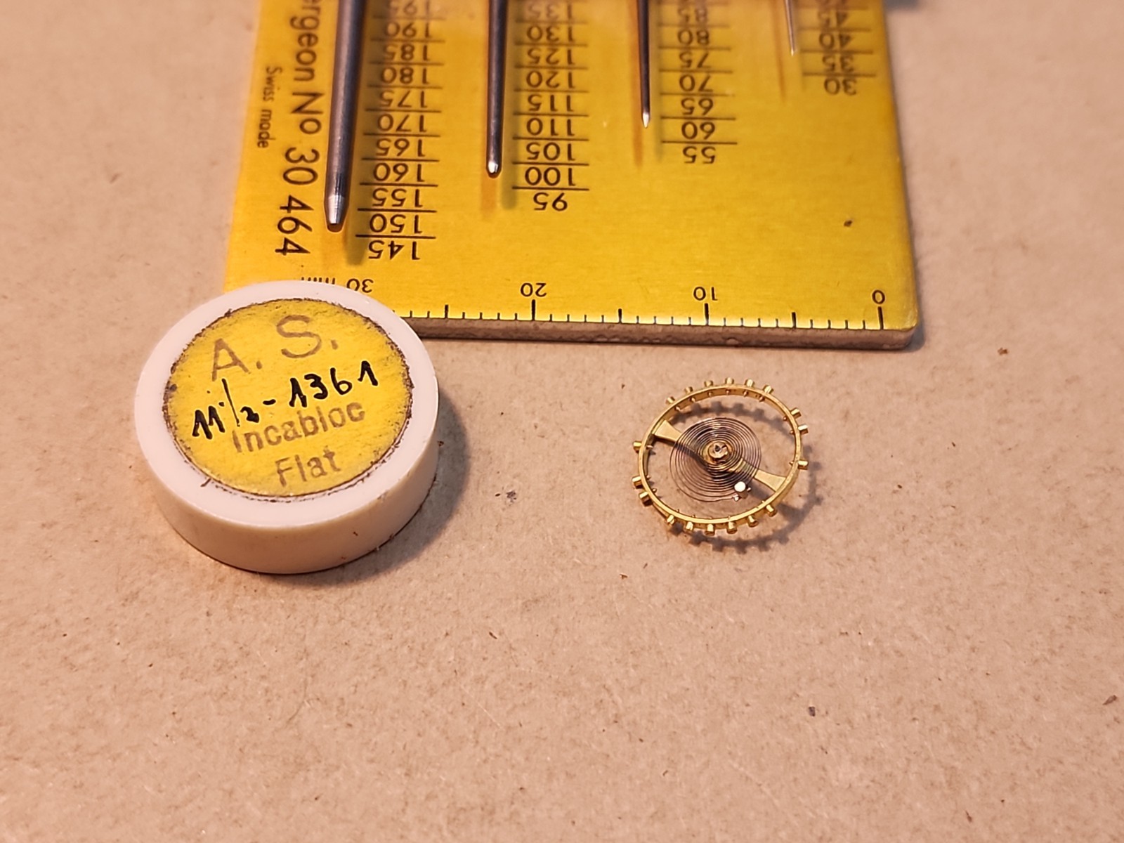 NOS AS A. Schild 11-1/2L 1361 Incabloc Flat Complete Balance Parts Spares