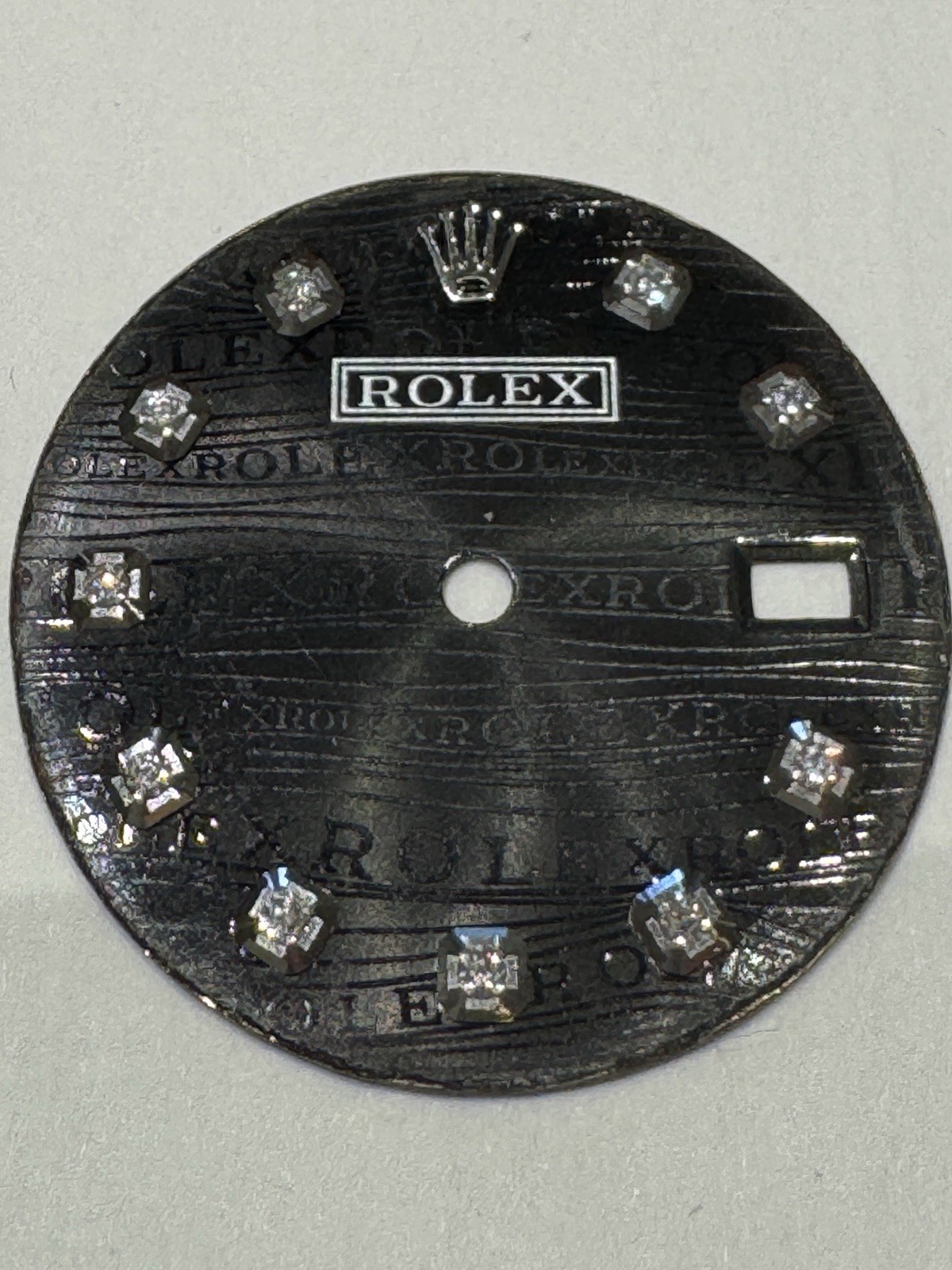 Rolex 34mm 1501 Black Custom Diamond Hour Markers Dial .10 Carats