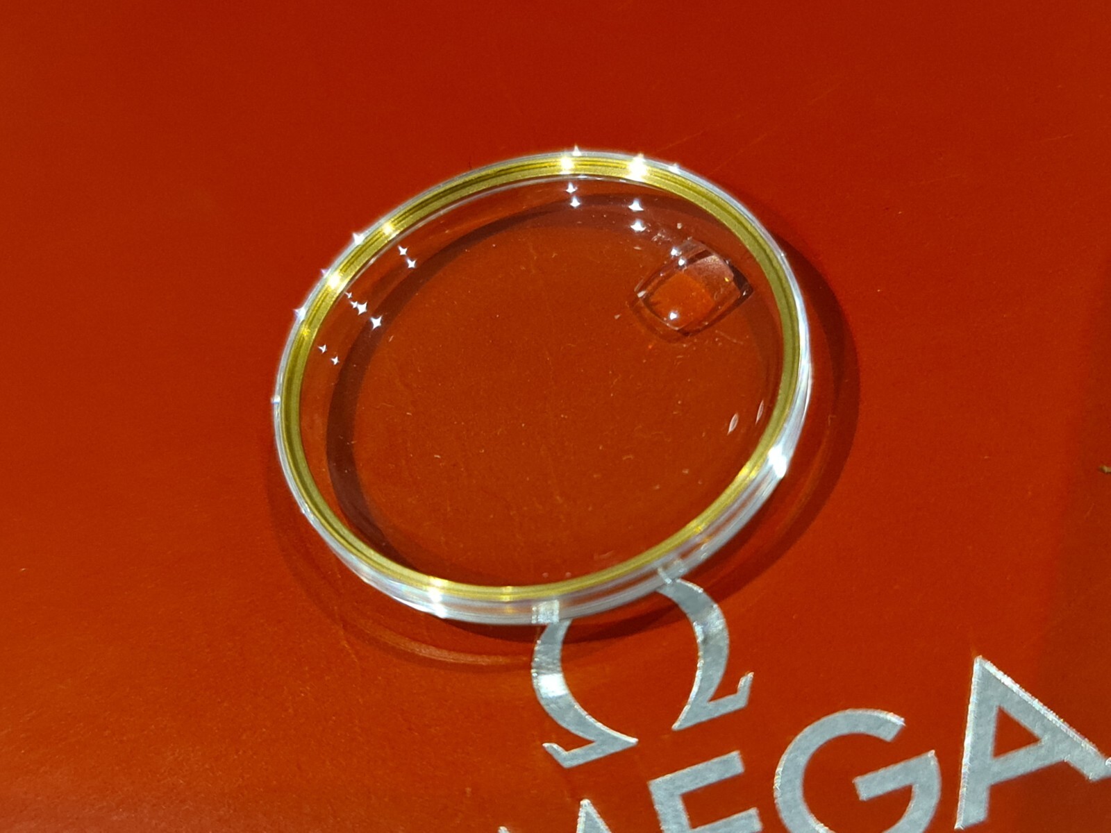 Watch Crystal Plexi Glass For OMEGA SEAMASTER DATE Gold tensioner ring 29.6 mm