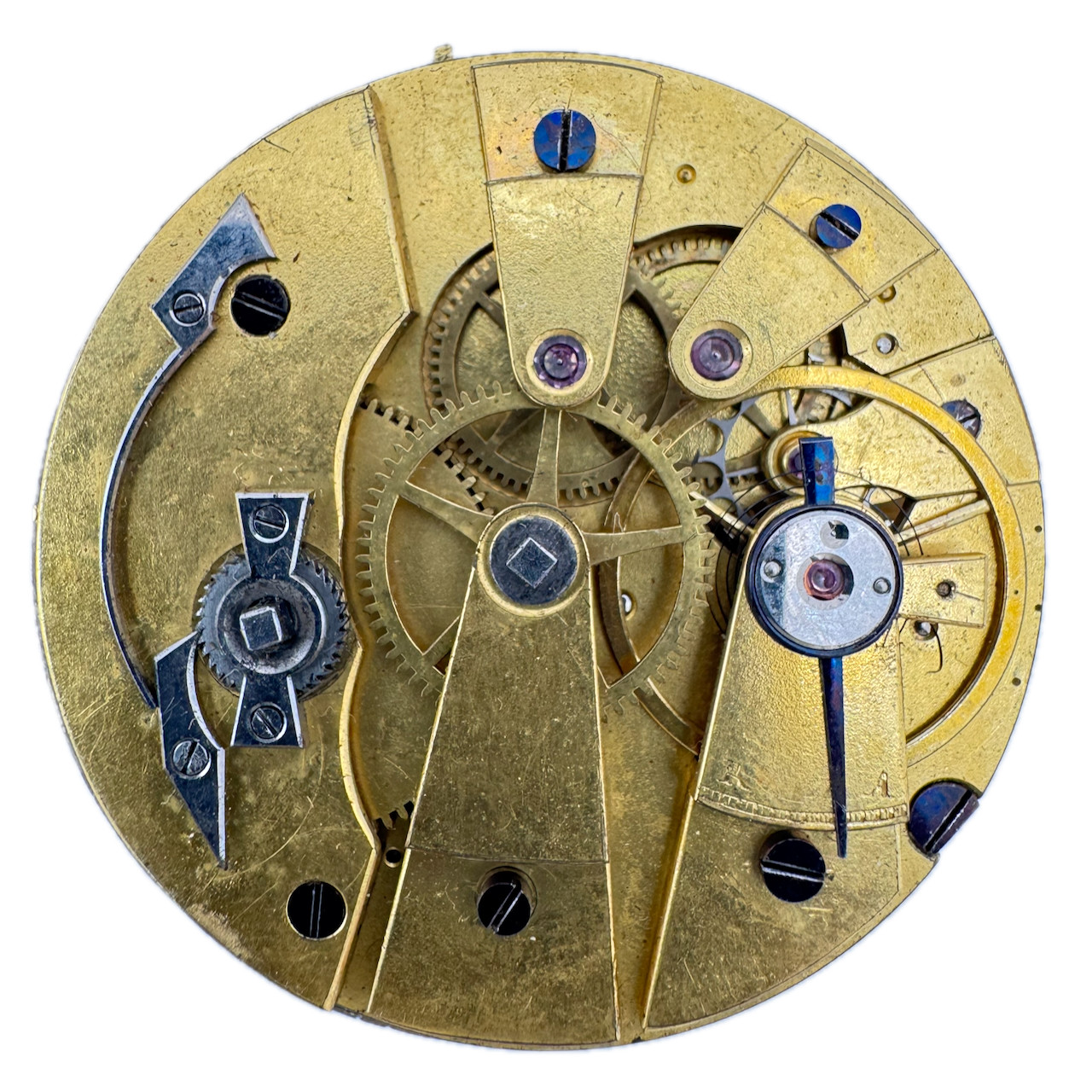Antique 44.5mm Unbranded Fancy Cylinder Escapement Pocket Watch Movement Swiss