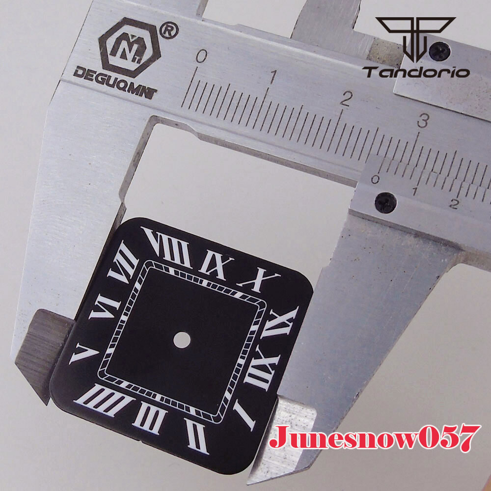 Tandorio Blue White Roman Dial Men Watch 38mm Square Case Hand Set Fit NH36 NH35