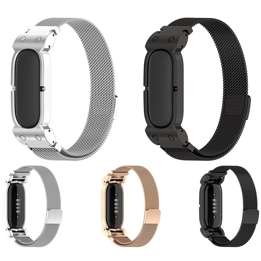 For Google Fitbit Air Metal Frame Strap Watch Band Stainless Steel Bracelet