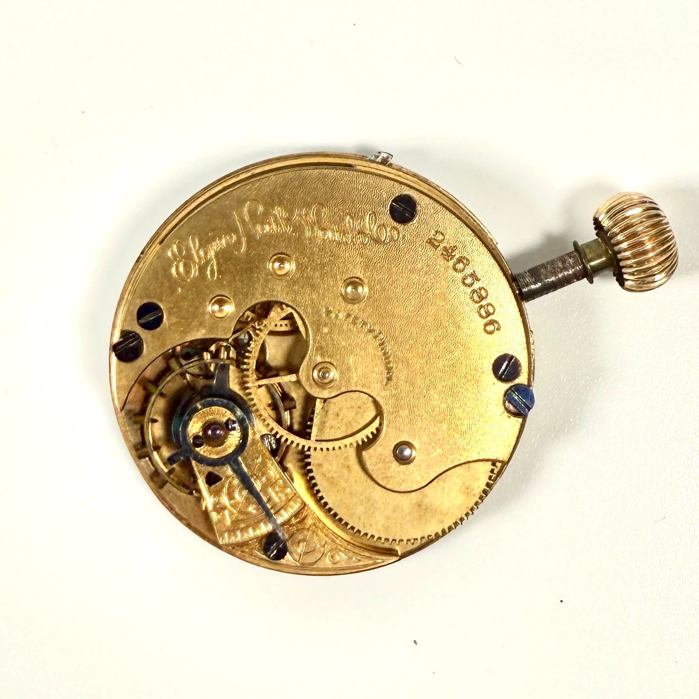 Antique Elgin National Watch Co. Pocket Watch Movement – Running – Circa 1888