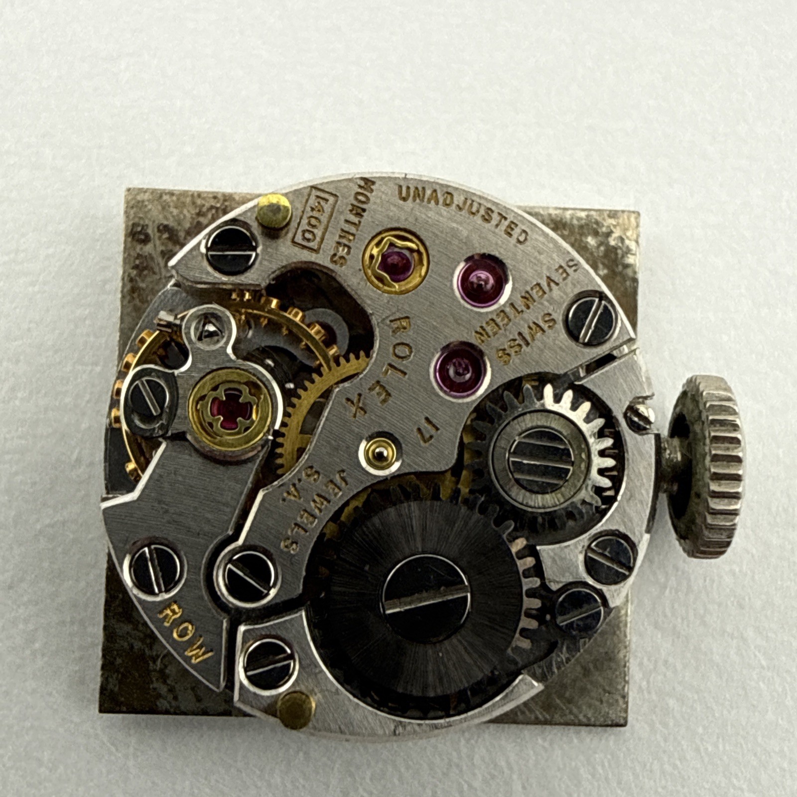 ROLEX cal. 1400, 15j LADIES WRIST WATCH MOVEMENT W/ Dial And Crown – For Repair