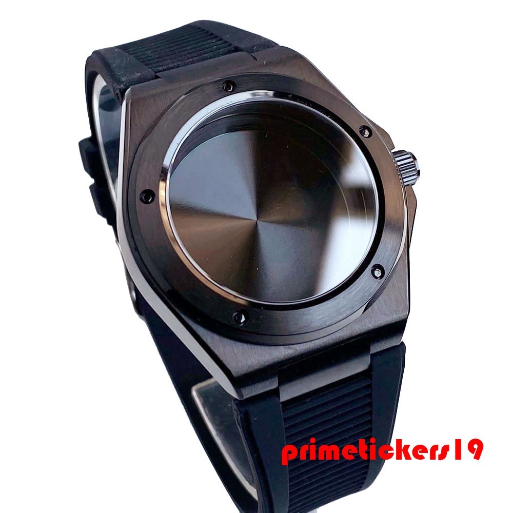 40mm Black PVD Watch Case+Band Sapphire Glass Fit for Engineer Style Watch Build