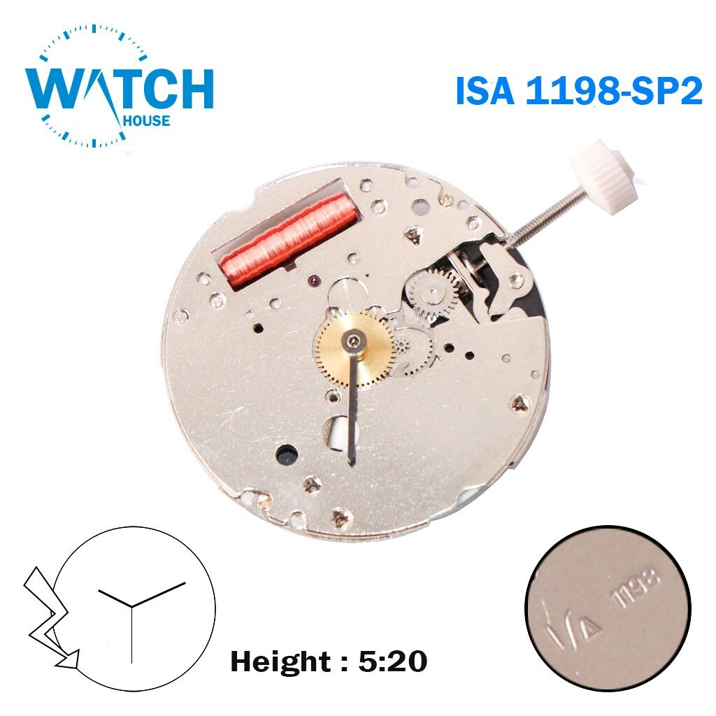 ISA 1198 SP2 Swiss Movement, 3 Hands, Quartz Movement.