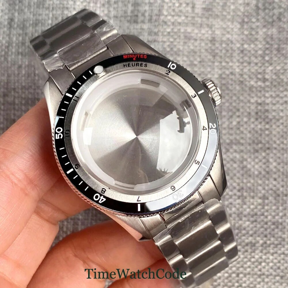 Diving Watch Case for NH35 ETA2824 PT5000 20ATM Double Bow Sapphire Crystal 40mm